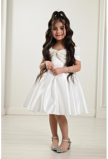 فستان ستان أطفالي مقاس صغير