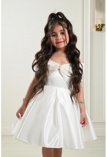 فستان ستان أطفالي مقاس صغير