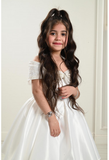 فستان ستان أطفالي مقاس صغير