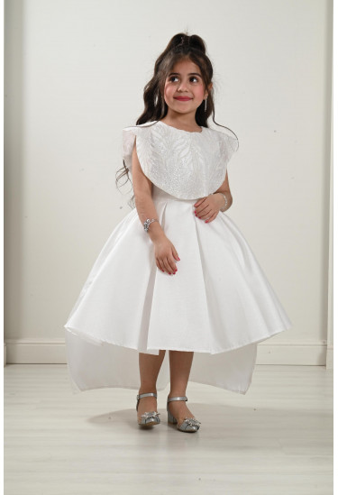 فستان بناتي بكاب قصير