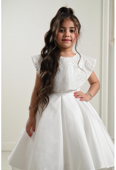 فستان بناتي بكاب قصير