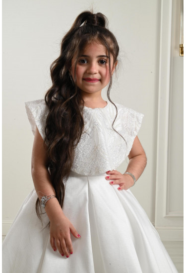 فستان بناتي بكاب قصير