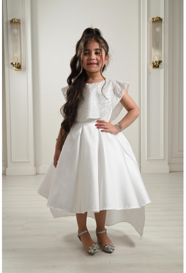 فستان بناتي بكاب قصير