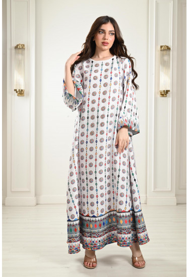 جلابية بيتي بأكمام طويلة