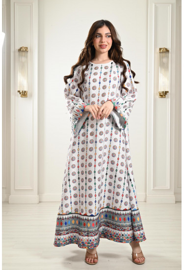 جلابية بيتي بأكمام طويلة