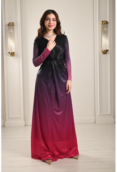 فستان طويل مرصع بالخرز فستان طويل مرصع بالخرز