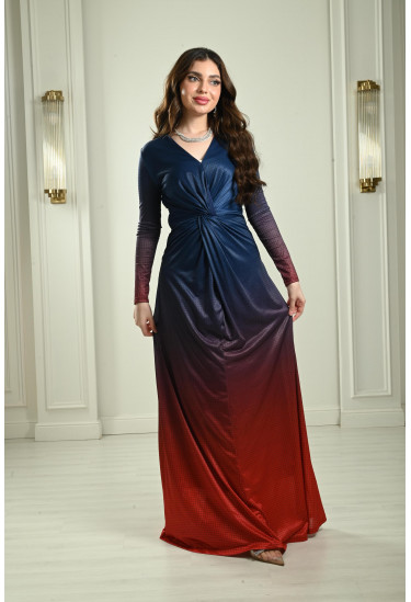 فستان طويل مرصع بالخرز فستان طويل مرصع بالخرز