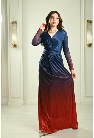 فستان طويل مرصع بالخرز فستان طويل مرصع بالخرز