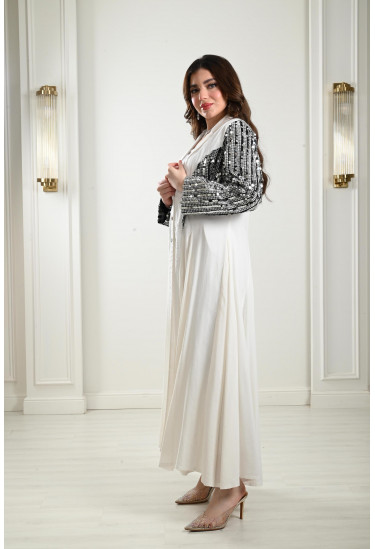 جلابية طويلة بأكمام ترتر