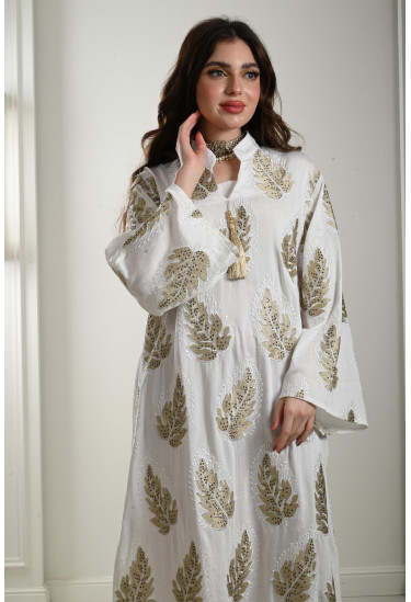 جلابية طويلة برسومات من الترتر