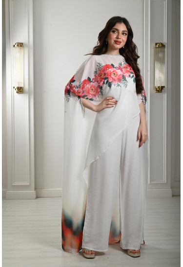 فستان عصري بطباعات من الزهور