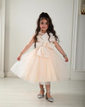 فستان بناتي طبفات تل مطرز 
