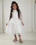 فستان بناتي مطرز بالكامل مقاس كبير