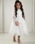 فستان بناتي مطرز بالكامل مقاس كبير