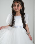 فستان بناتي بأكمام منفوخة مقاس كبير