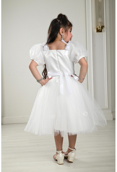 فستان بناتي بأكمام منفوخة مقاس كبير