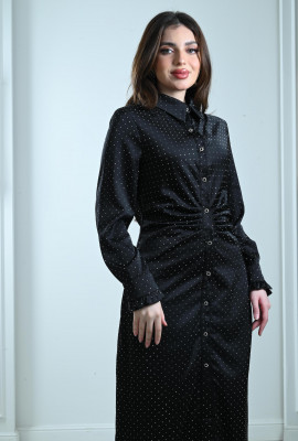 فستان ميدي ستان منقط فستان ميدي ستان منقط