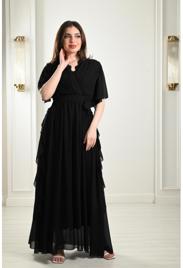 فستان طويل بقصة منسدلة 