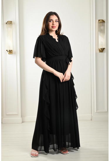 فستان طويل بقصة منسدلة 