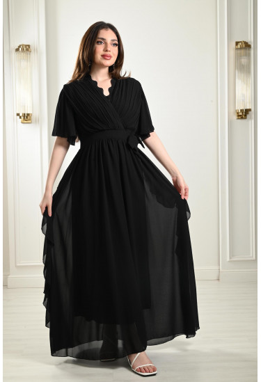 فستان طويل بقصة منسدلة 