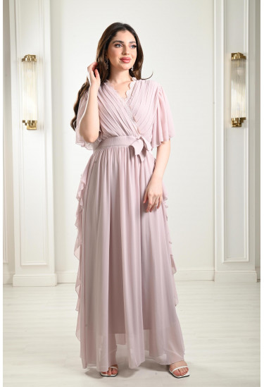 فستان طويل بقصة منسدلة 