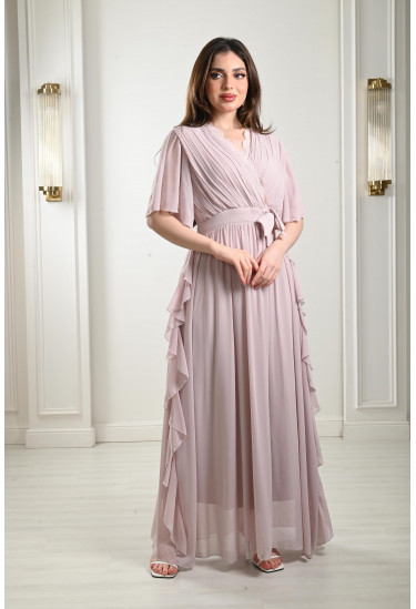 فستان طويل بقصة منسدلة 