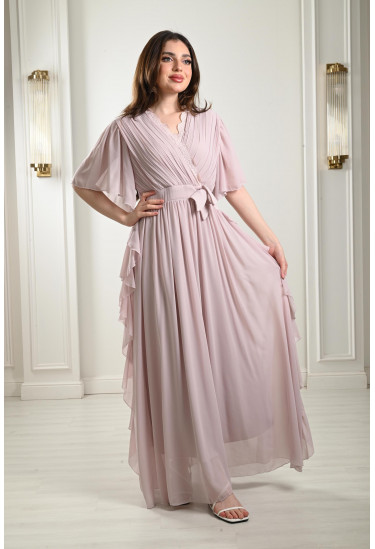 فستان طويل بقصة منسدلة 