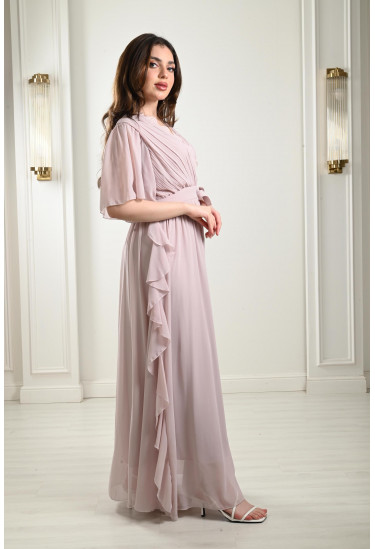 فستان طويل بقصة منسدلة 