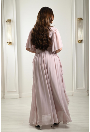 فستان طويل بقصة منسدلة 