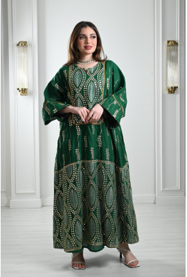 جلابية طويلة مطرزة بالكامل