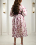فستان ميدي بنقوشات زهور