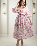 فستان ميدي بنقوشات زهور