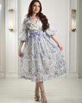 فستان ميدي بنقوشات زهور