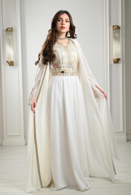 جلابية شيفون طويلة - 2 قطعة