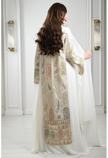 جلابية شيفون طويلة - 2 قطعة