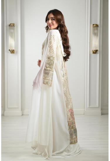 جلابية شيفون طويلة - 2 قطعة