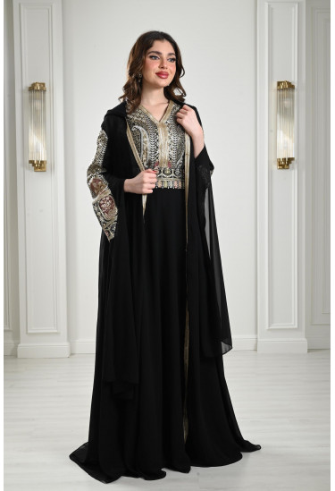 جلابية شيفون طويلة - 2 قطعة