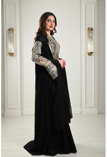 جلابية شيفون طويلة - 2 قطعة