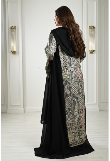 جلابية شيفون طويلة - 2 قطعة