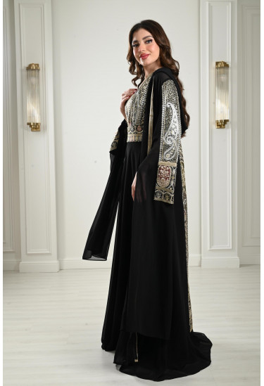 جلابية شيفون طويلة - 2 قطعة