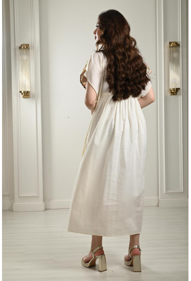 جلابية ميدي دانتيل مطرزة