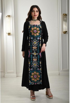 جلابية طويلة بأربطة للتضييق