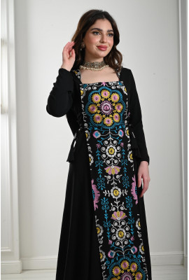 جلابية طويلة بأربطة للتضييق