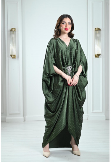 جلابية طويلة مرصعة أستراس بالكامل 