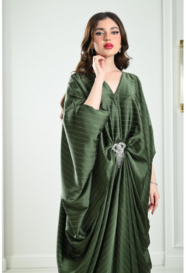 جلابية طويلة مرصعة أستراس بالكامل 