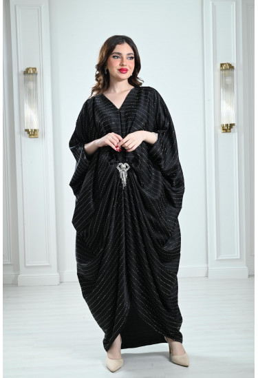 جلابية طويلة مرصعة أستراس بالكامل 