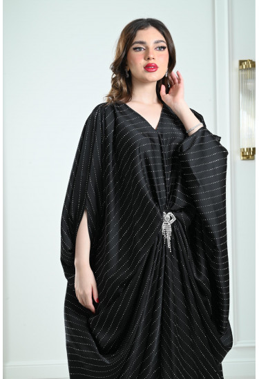 جلابية طويلة مرصعة أستراس بالكامل 