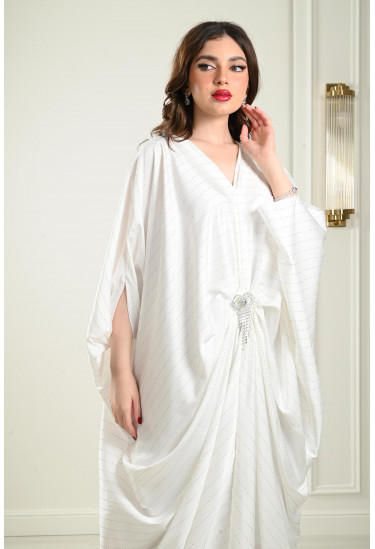 جلابية طويلة مرصعة أستراس بالكامل 