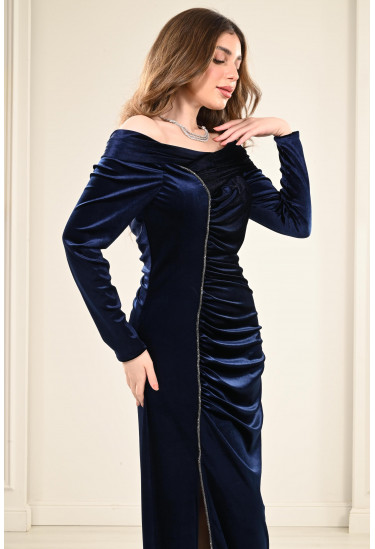 فستان سهرة باكمام طويلة فستان سهرة باكمام طويلة