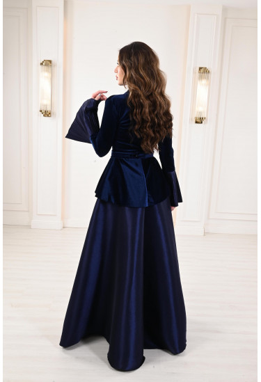 فستان قطيفة جاكيت 